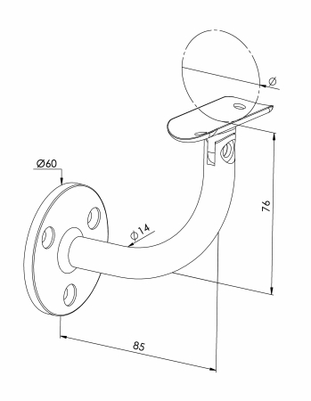 Adjustable Handrail Brackets - Model 0525 CAD Drawing